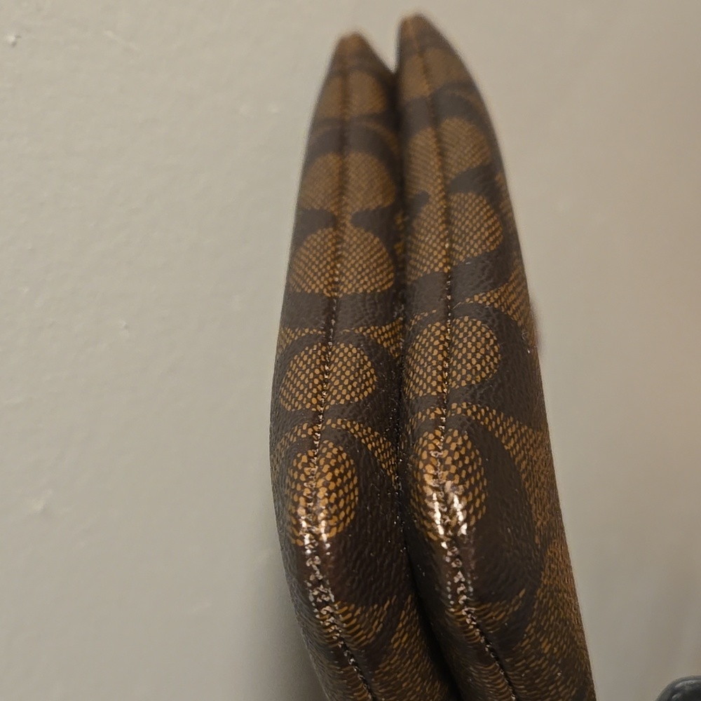 Coach Wristlet Double Zip Brown And Black Nwot View 5